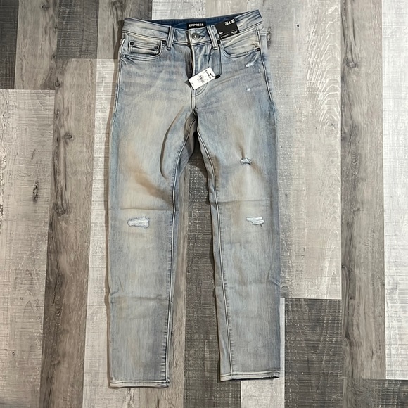 NWT Skinny Bootcut Vintage Wash Hyper Stretch Jeans Distressed Ripped 26x30 - Picture 2 of 7